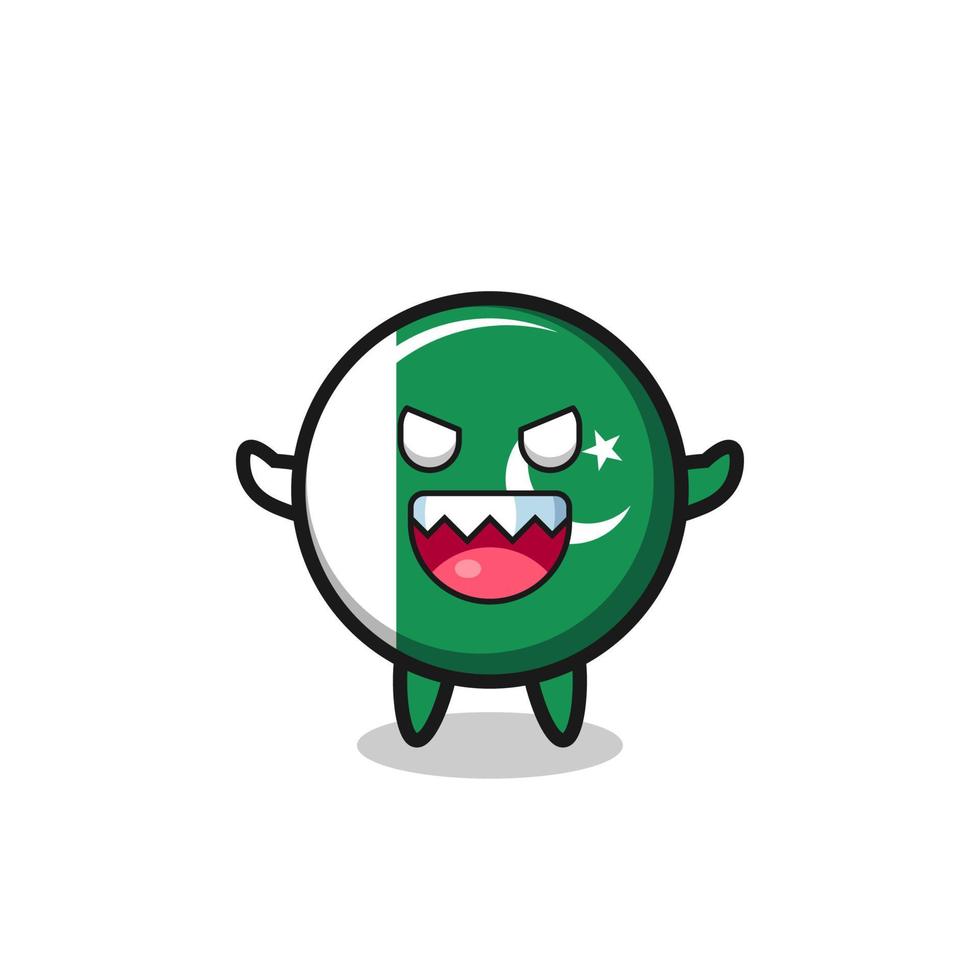 illustration du personnage de mascotte maléfique du drapeau du pakistan vecteur