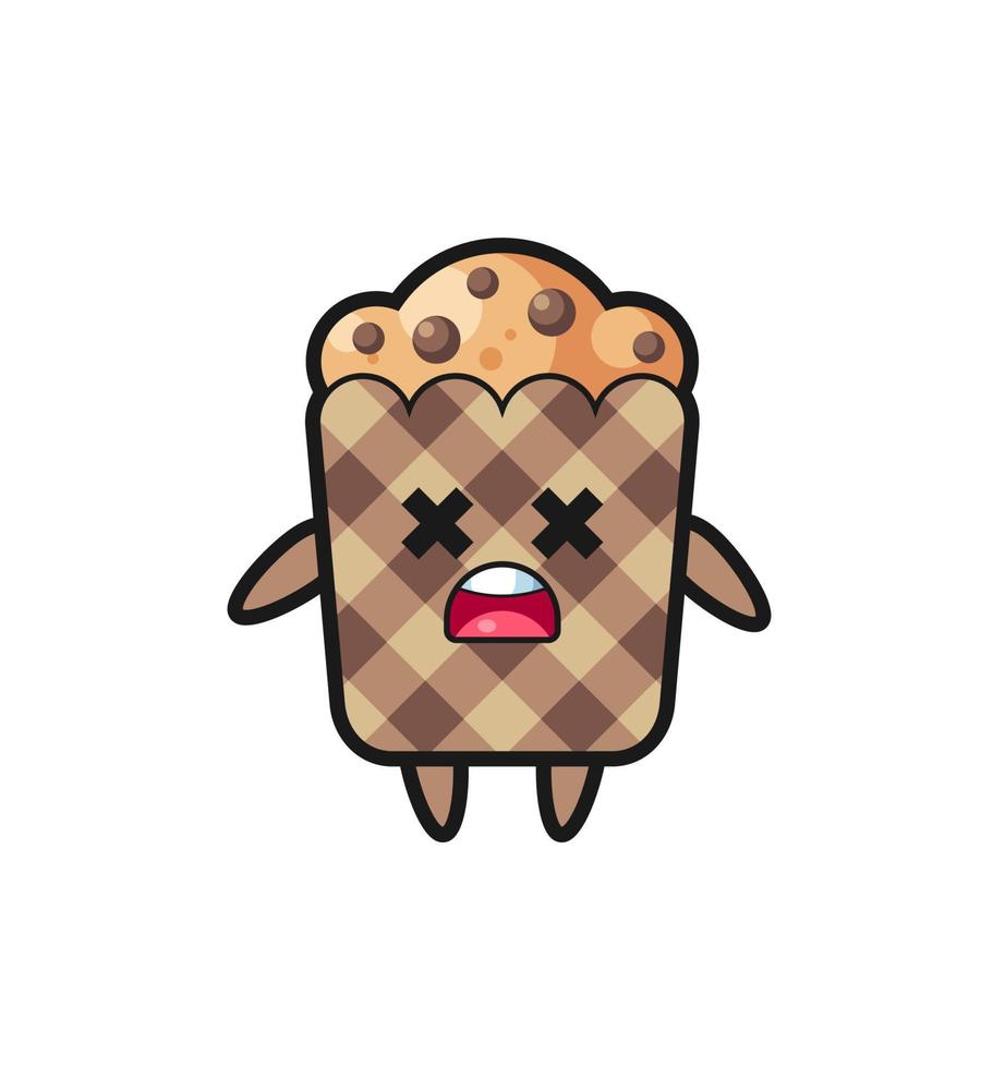 le personnage de mascotte muffin mort vecteur