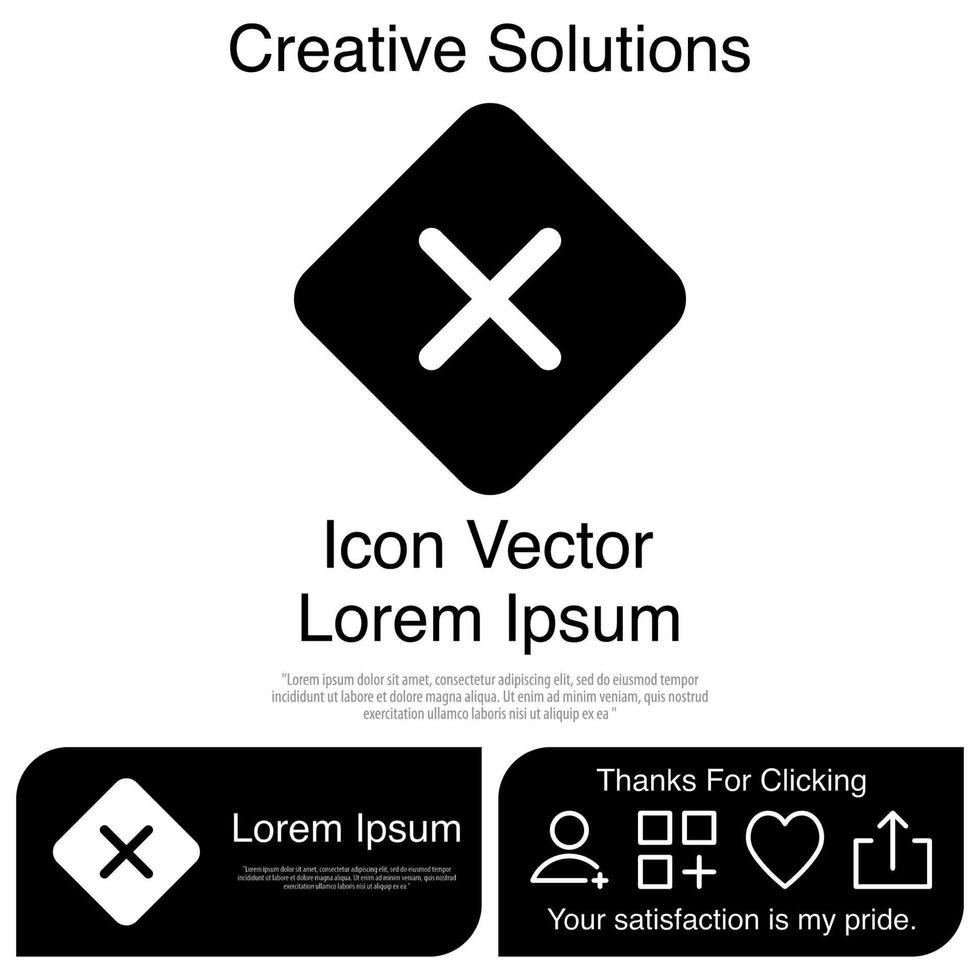 x bouton icône vecteur eps 10