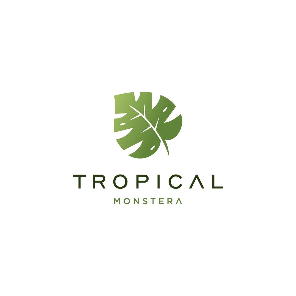 logo de feuilles de plantes tropicales. création de logo de feuilles de monstera. illustrations vectorielles. vecteur