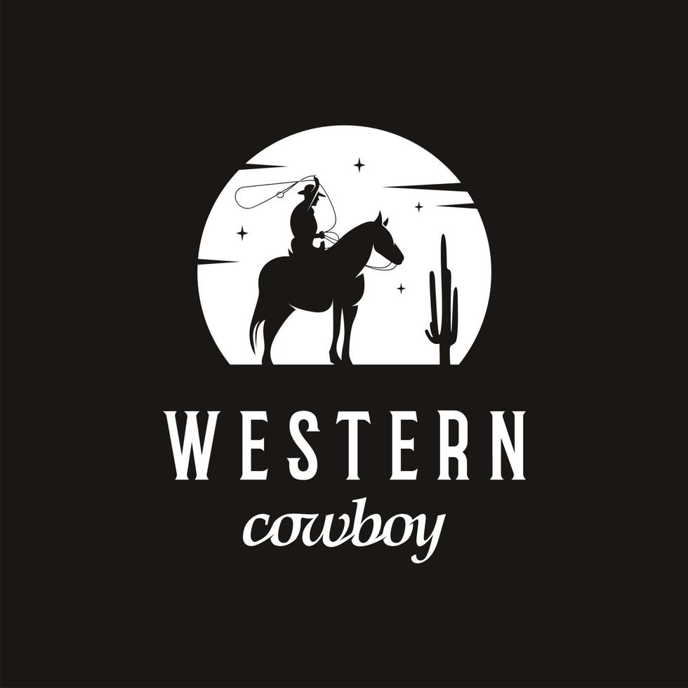 création de logo de chapeau de cow-boy vecteur