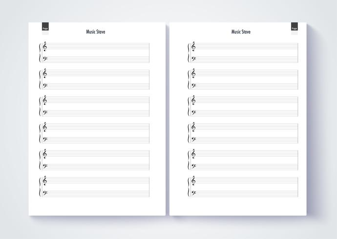 Modèle de portée de musique vierge vecteur