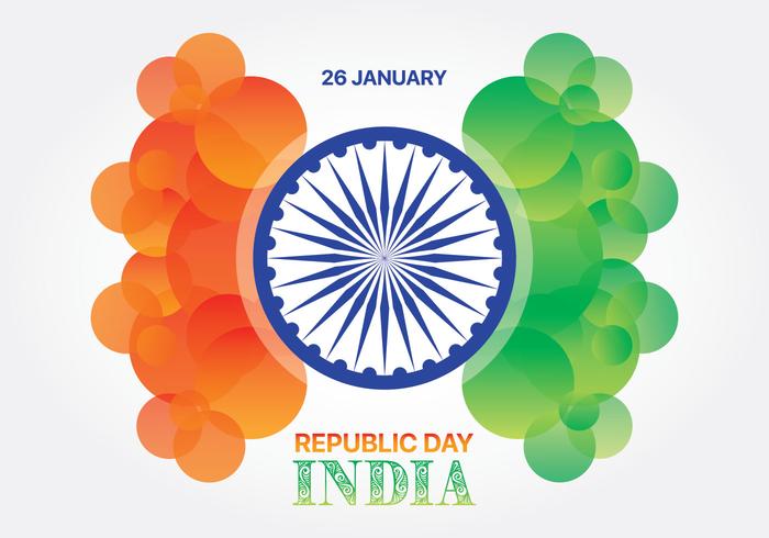 Cercle abstrait couleur drapeau Inde république jour vecteur