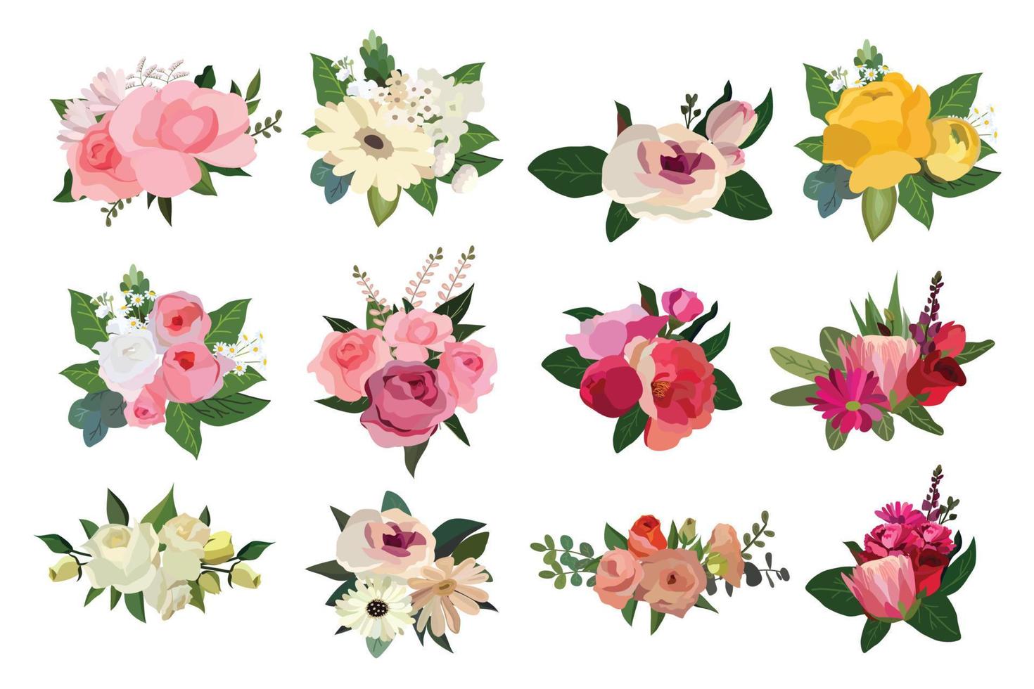 bouquet de fleurs, conception de bouquet floral. illustration vectorielle. vecteur