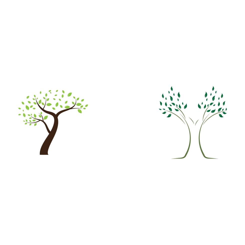 modèle de conception de concept de logo arbre et bois humain vecteur