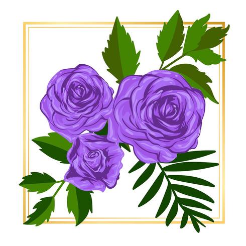 Fleur Floral Violet Vector Feuille Nature Illustration Éléments
