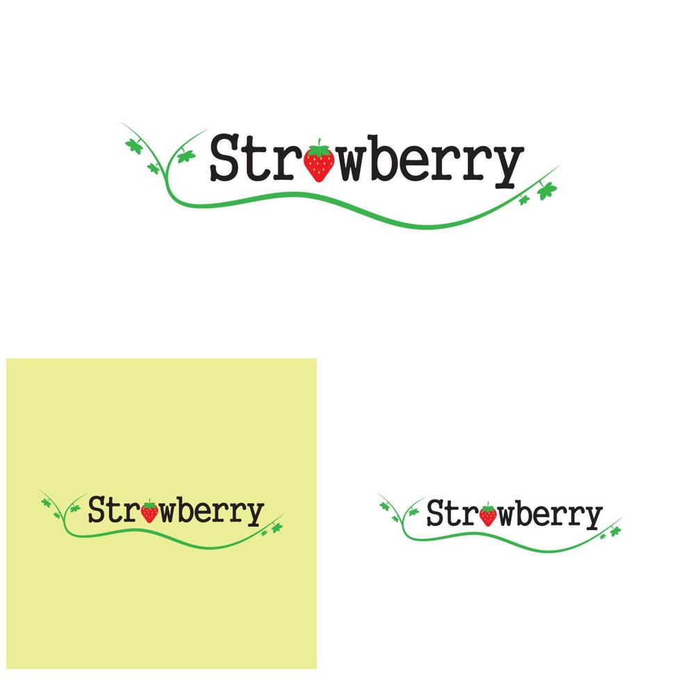 fraise logo vecteur icône fond modèle illustration