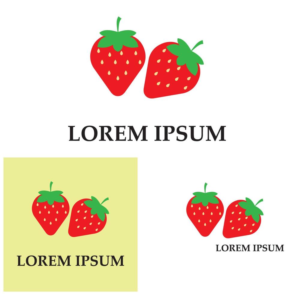 fraise logo vecteur icône fond modèle illustration