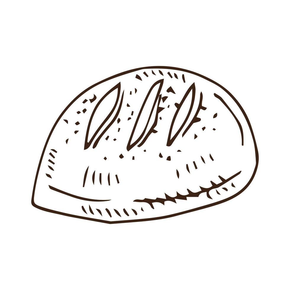 dessin vectoriel de pain. croquis de produits de boulangerie. illustration de nourriture vintage pour magasin, étiquette de maison de pain, menu ou conception d'emballage.