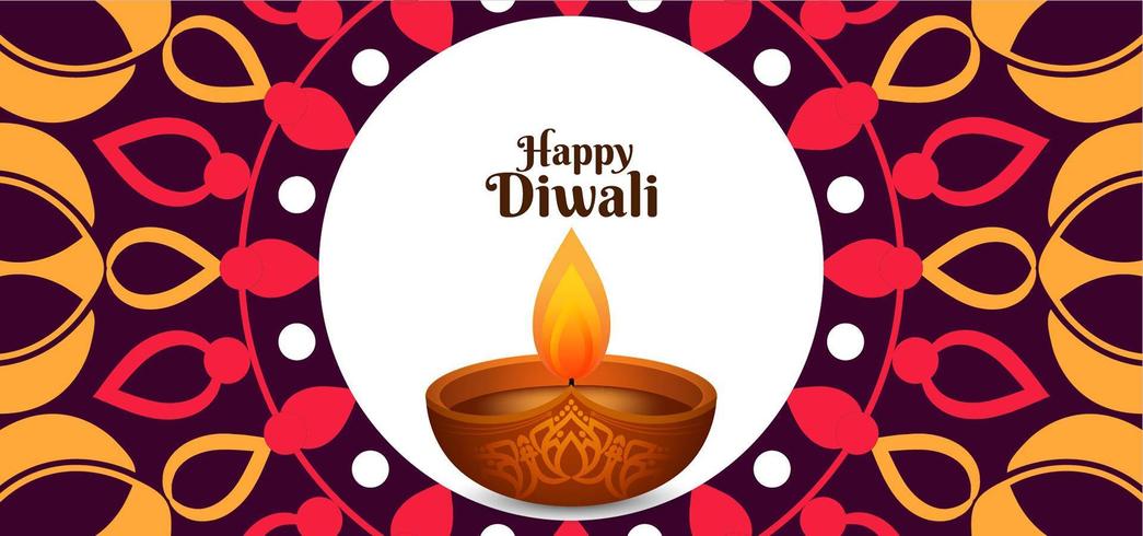 Conception de vecteur heureux Diwali ethnique