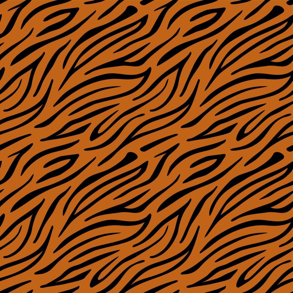 modèle sans couture de couleur tigre. la texture des rayures orange et noires est répétée. conception de modèle de fond. vecteur