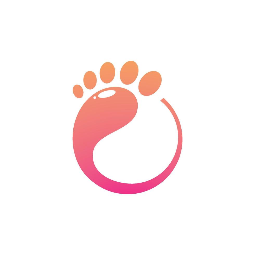 vecteur de conception de logo de soins des pieds. symbole de massage des pieds