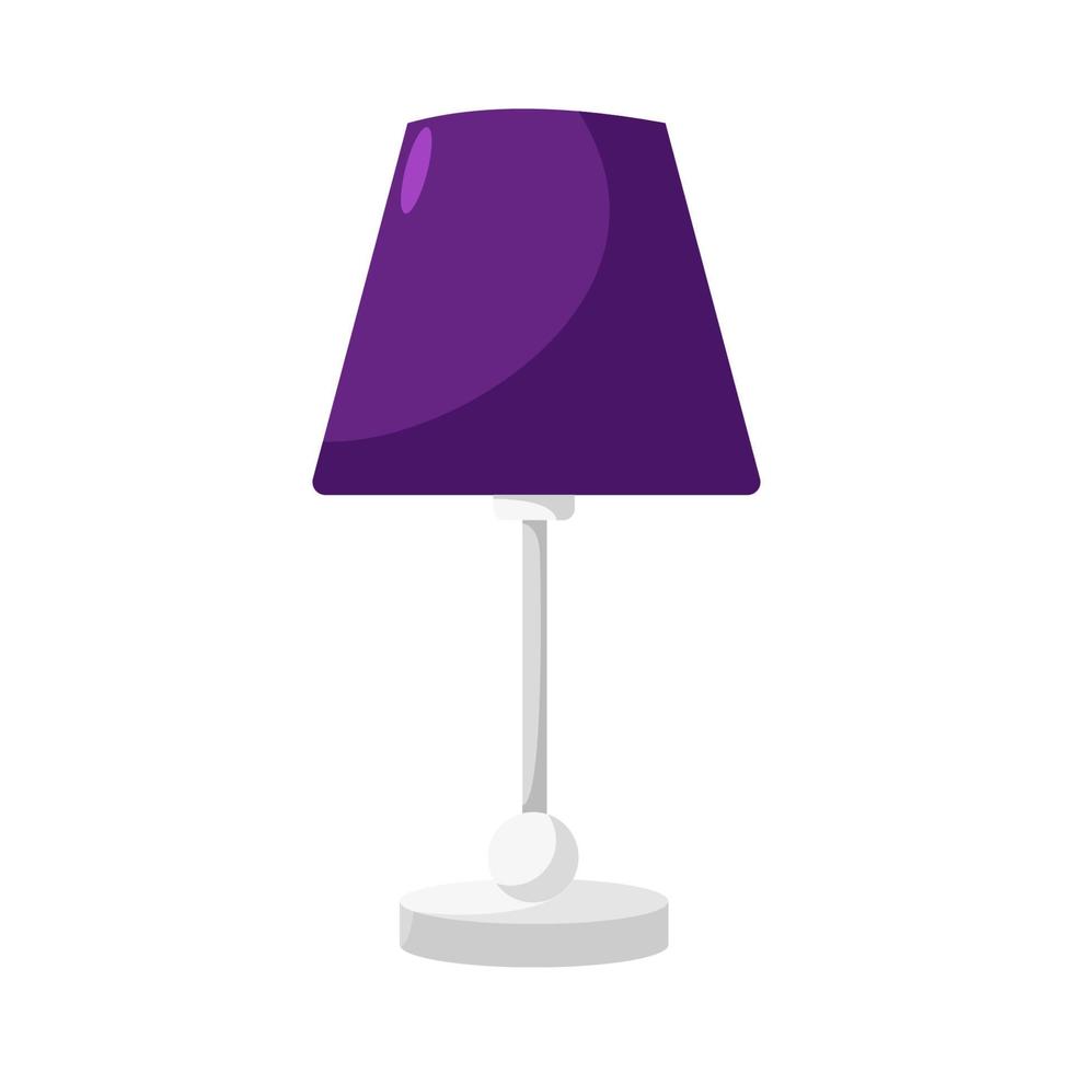 lampe violette de dessin animé sur fond blanc vecteur