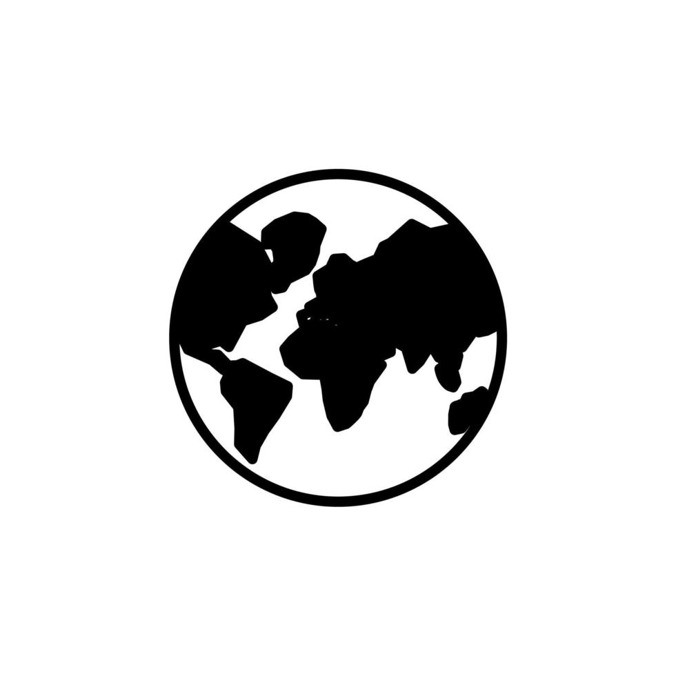 monde, terre, modèle de logo d'illustration vectorielle d'icône de ligne continue globale. adapté à de nombreuses fins. vecteur