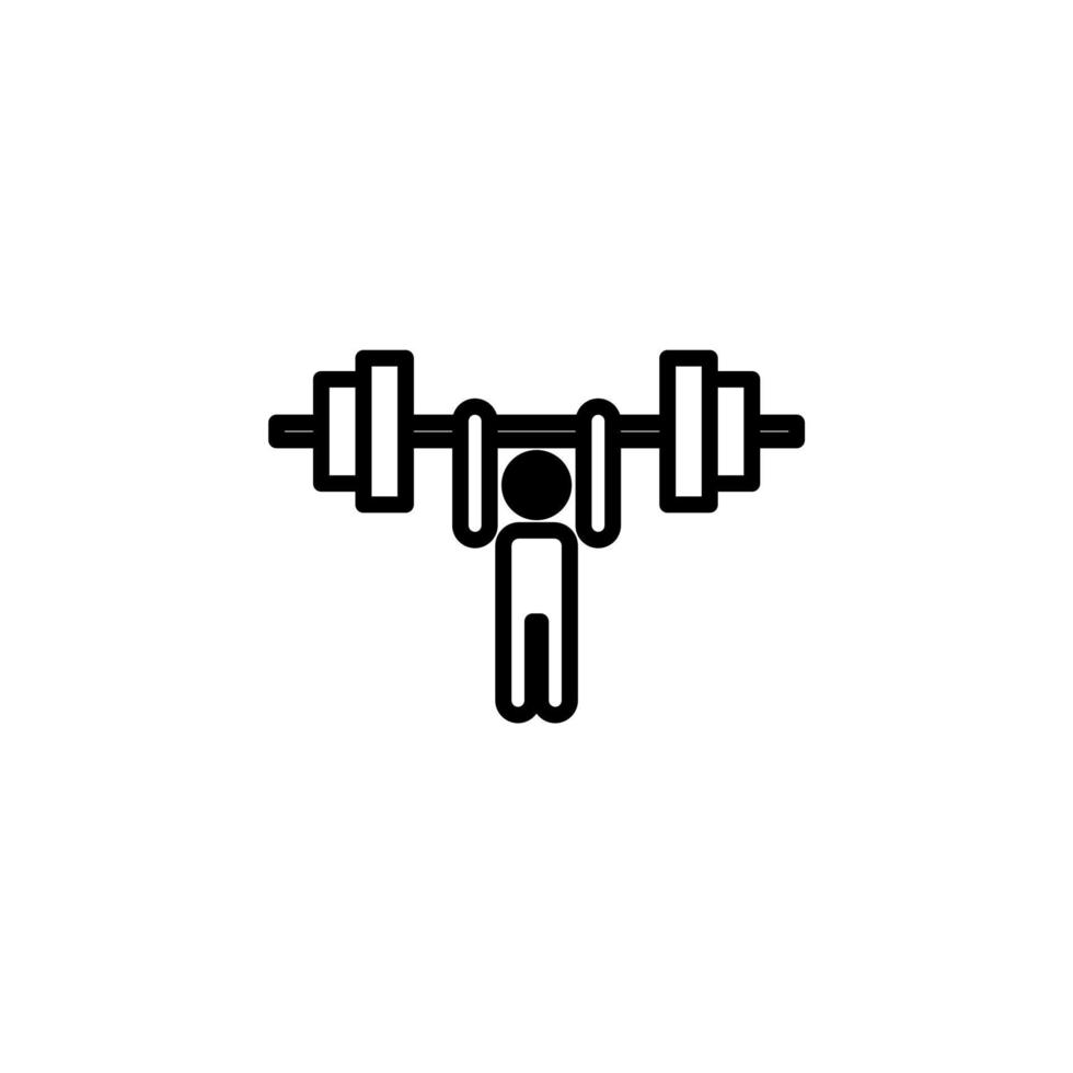 gym, fitness, modèle de logo d'illustration vectorielle d'icône de ligne solide de poids. adapté à de nombreuses fins. vecteur