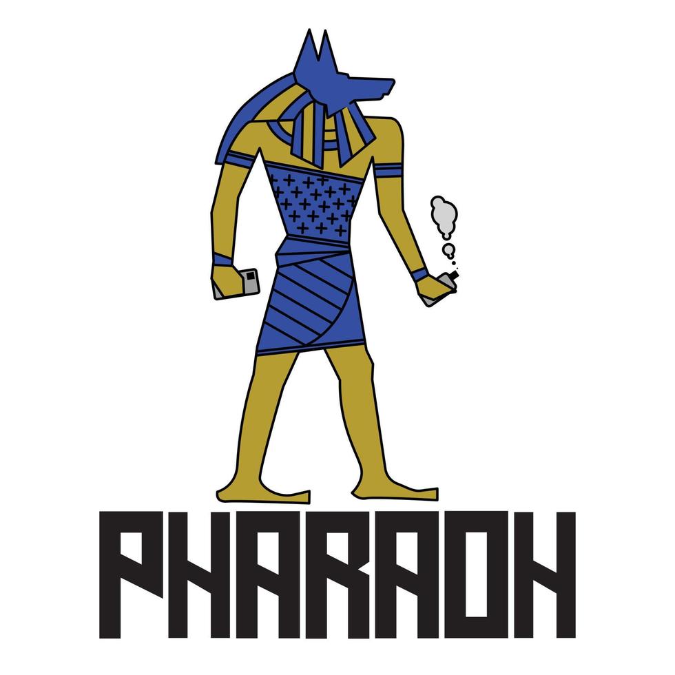 logo pharaon pour vape et magasin de téléphone vecteur