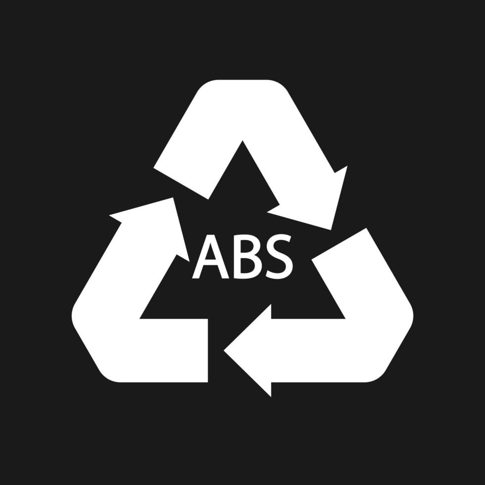 symbole de recyclage en plastique abs 9 icône vectorielle. code de recyclage du plastique abs. vecteur