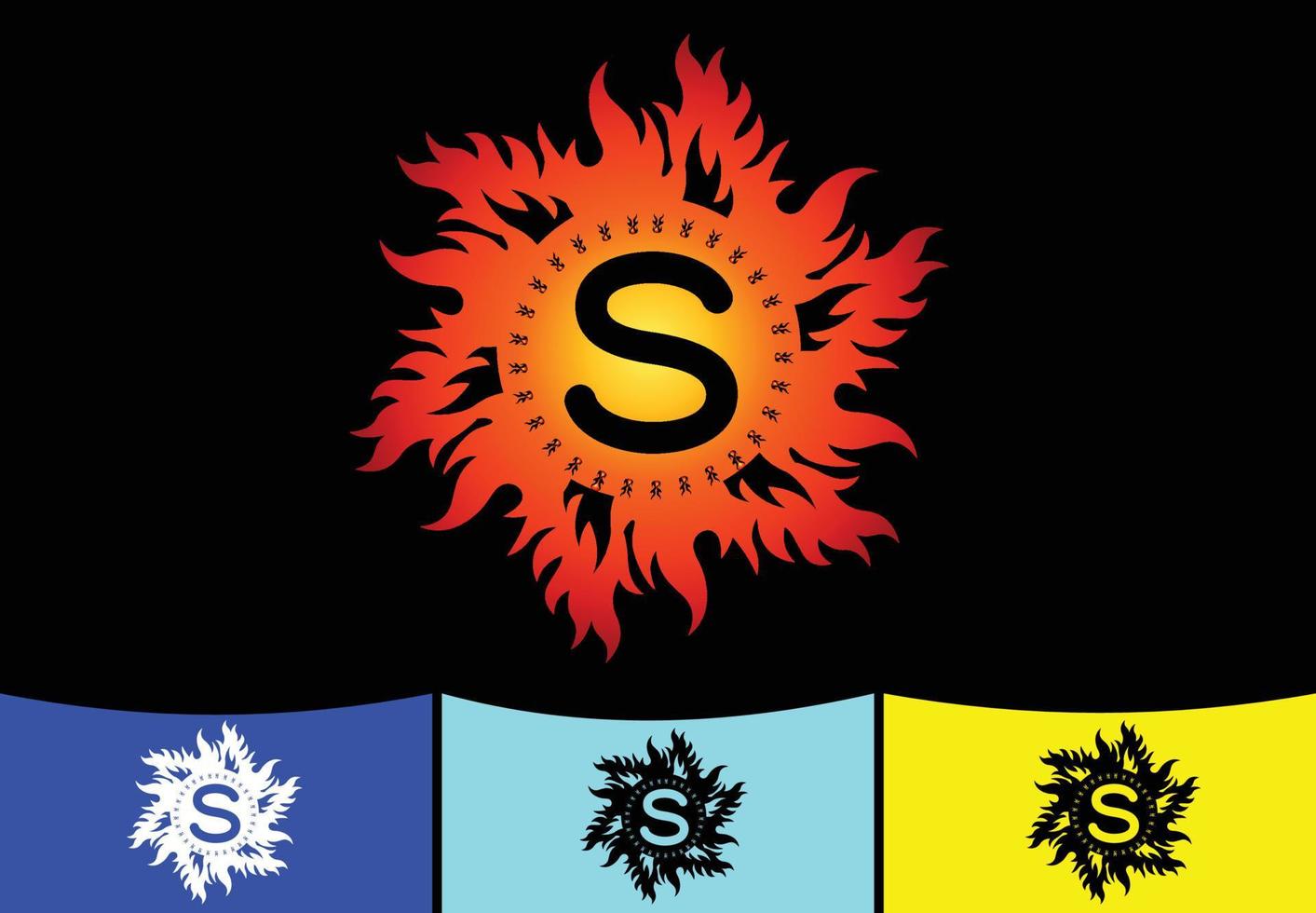 modèle de conception de logo et icône de lettre de feu s vecteur