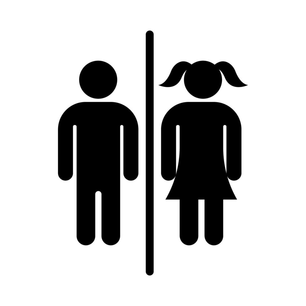 vecteur d'icône mâle et femelle. symbole pour marquer et distinguer les lieux, utilisé pour les toilettes, les douches, les bureaux et autres