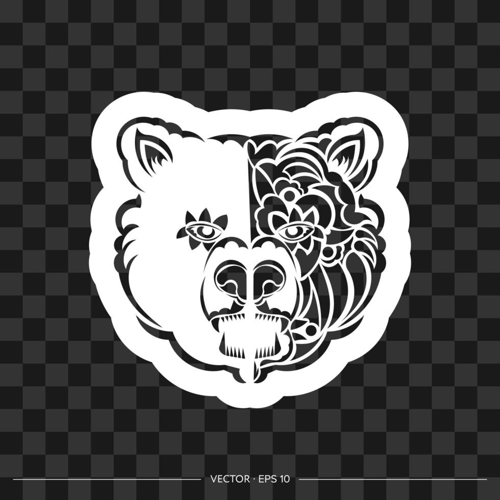 imprimer des motifs d'ours. bon pour les t-shirts ou les pièces de téléphone. vecteur