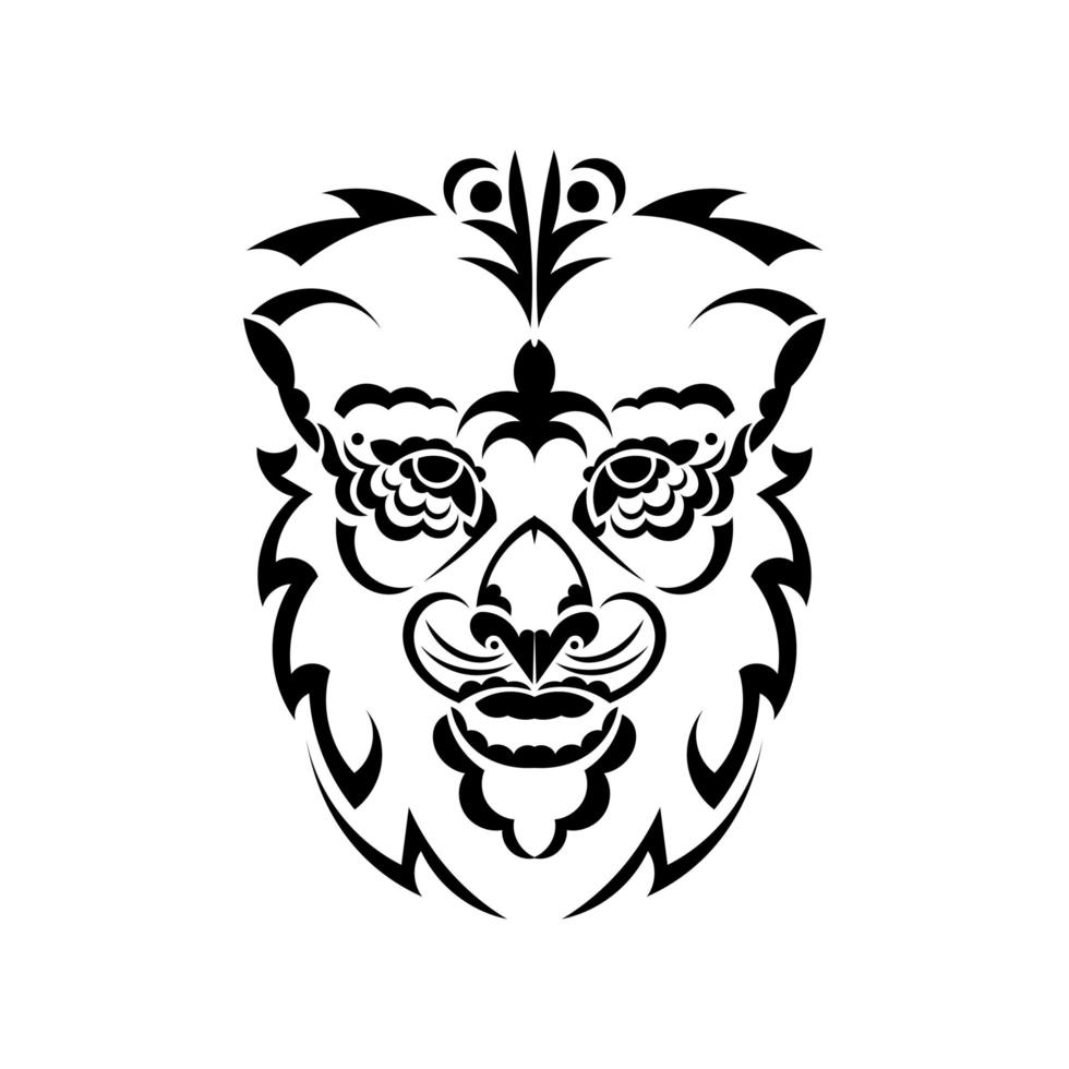 beau visage du vecteur lion isolé sur blanc. roi de la forêt. signe du zodiaque lion. symbole de force et de courage.