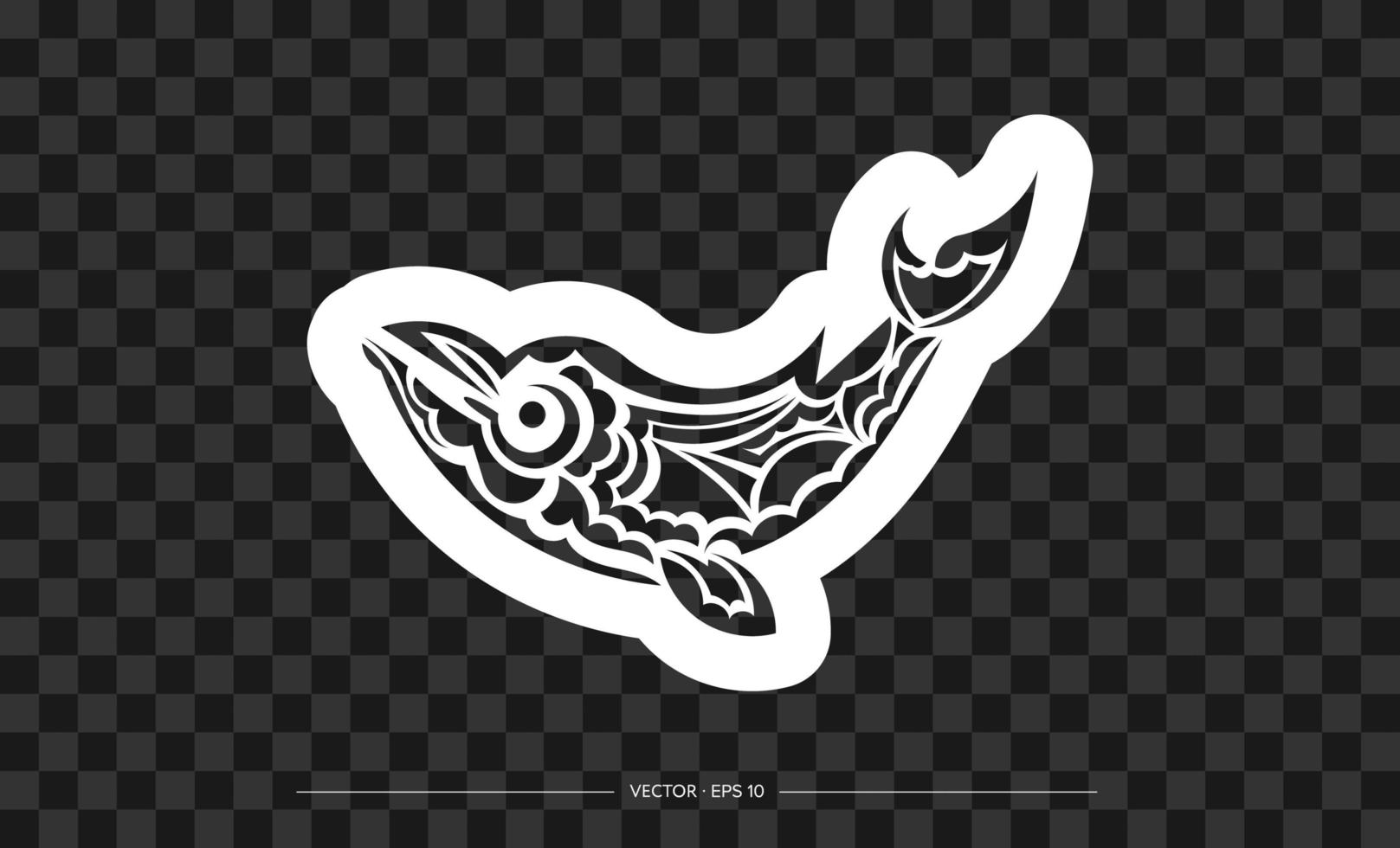 imprimé baleine de style maori. isolé. illustration vectorielle vecteur