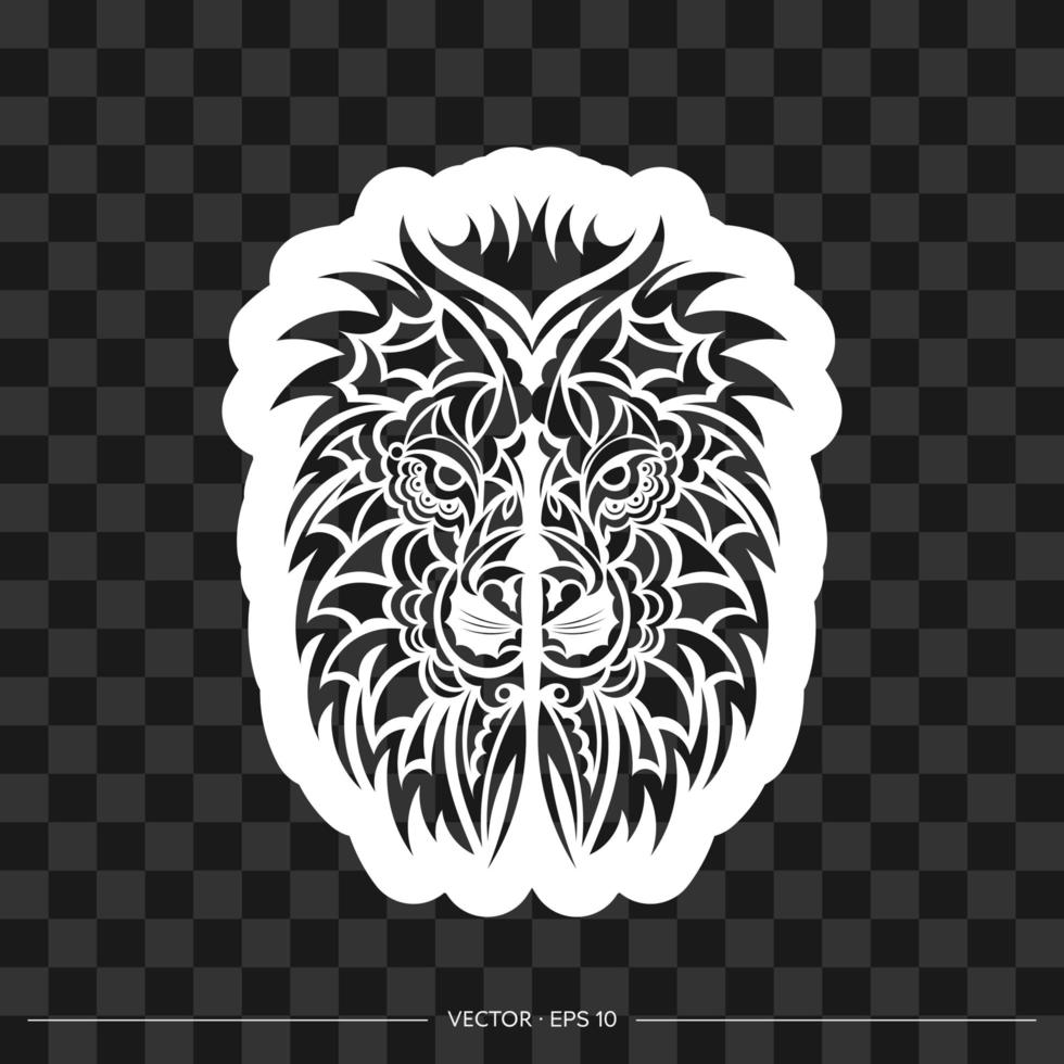 impression de lion. visage de lion dans le style maya. bonnes couvertures, tissus, cartes postales et impression. illustration vectorielle. vecteur