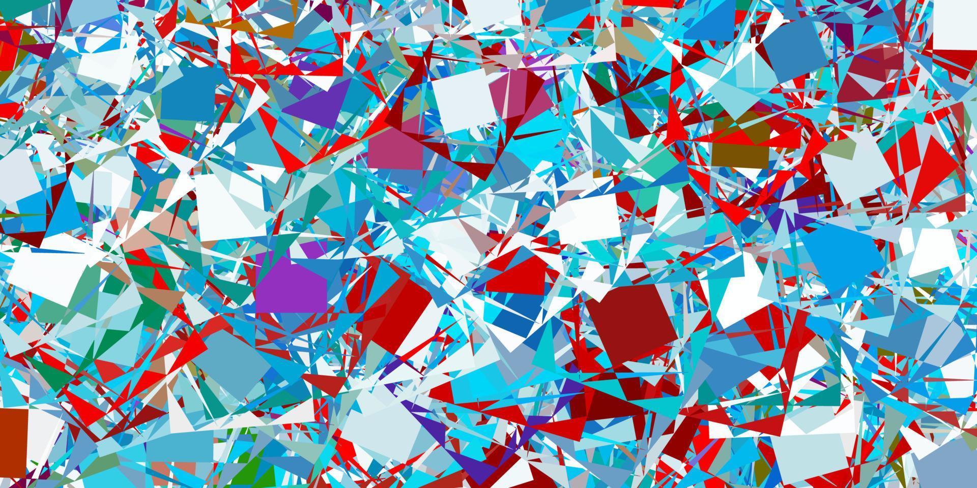 toile de fond de vecteur bleu clair, rouge avec des triangles, des lignes.