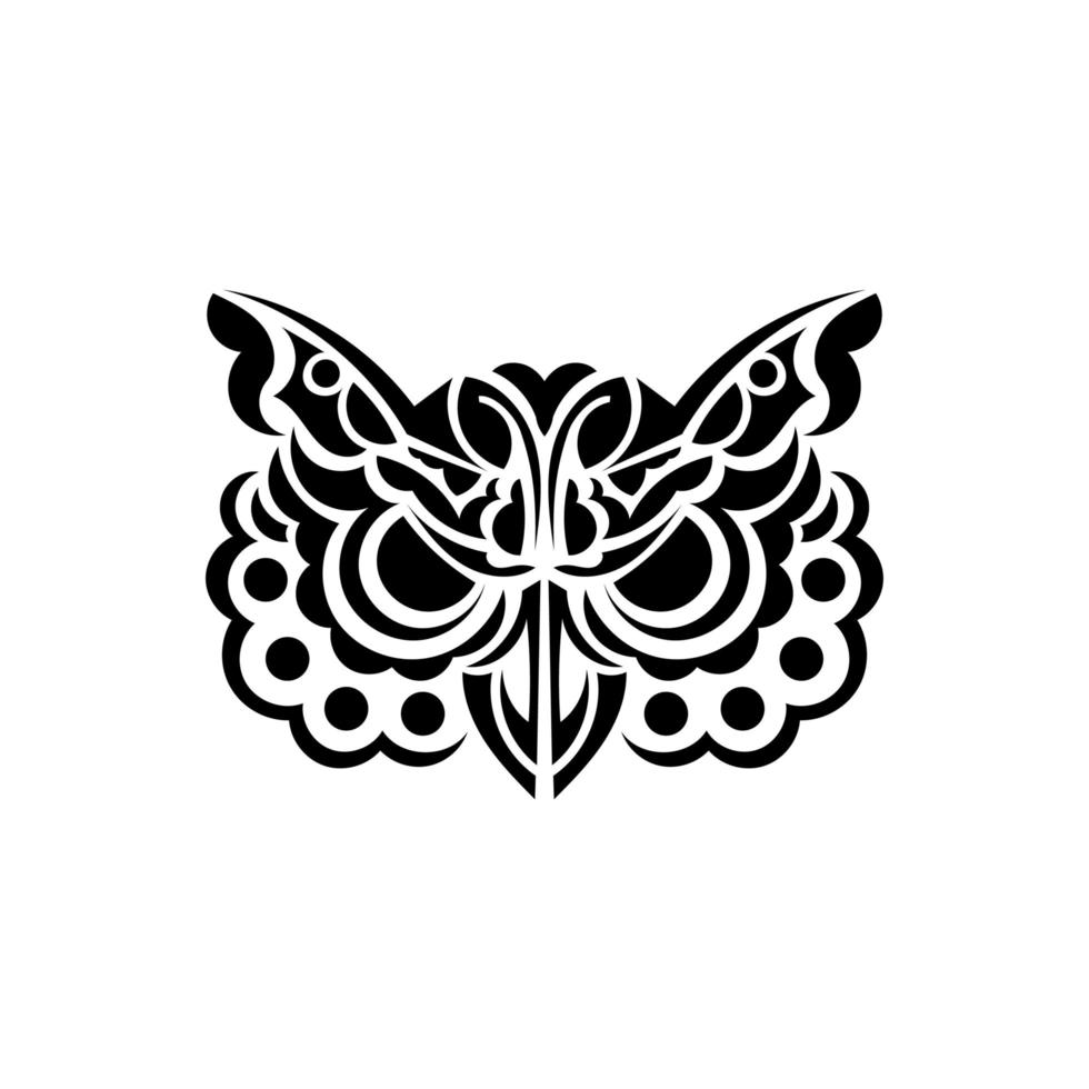 tatouage de visage de hibou. chouette à partir de motifs. illustration vectorielle. vecteur