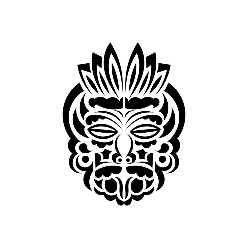 masque dans le style des ornements polynésiens. dessins de tatouage samoan. isolé. illustration vectorielle. vecteur
