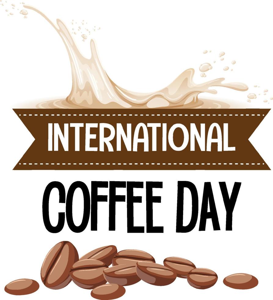 bannière de lettre de la journée internationale du café vecteur
