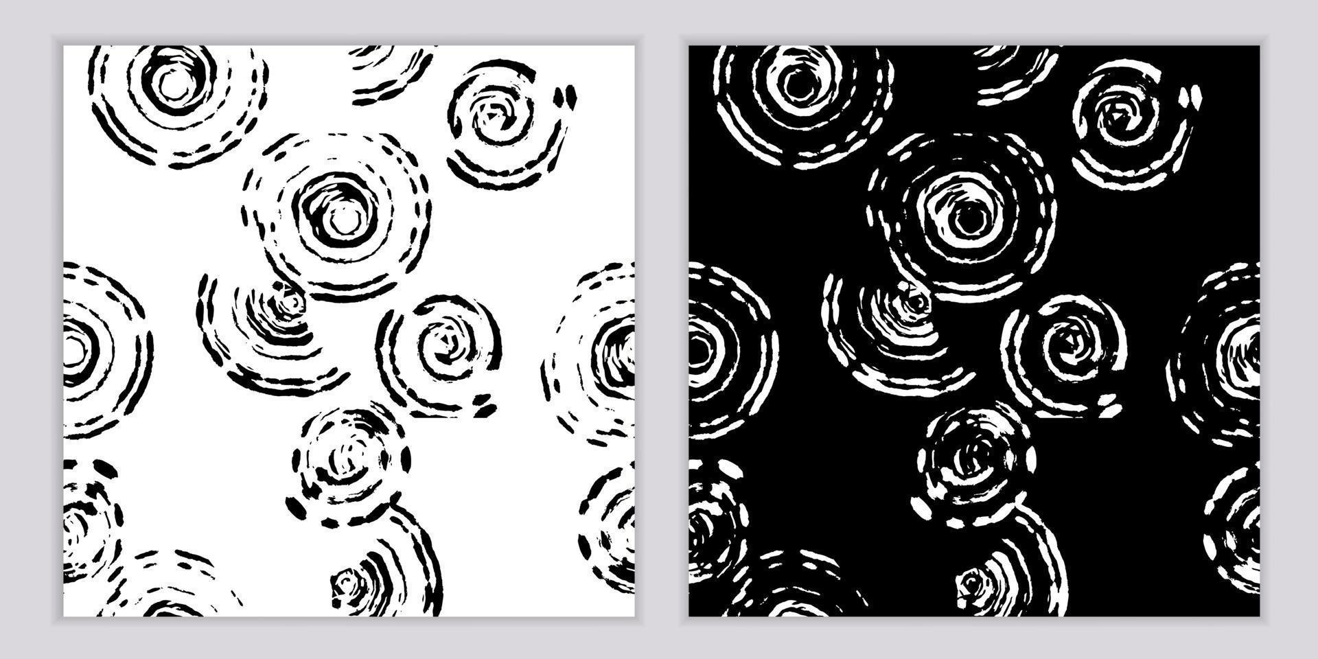 motifs harmonieux en noir et blanc d'éléments graphiques abstraits de points, rayures, taches et lignes. vecteur