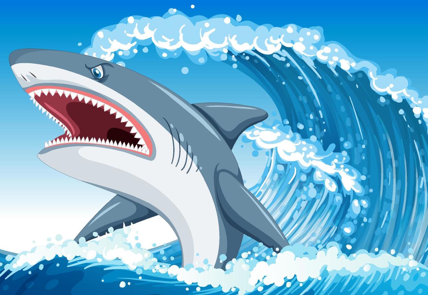 concept d'attaque de requin avec requin agressif vecteur