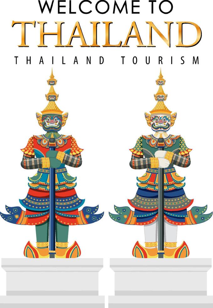 démons géants thaïlande attraction et icône du paysage vecteur