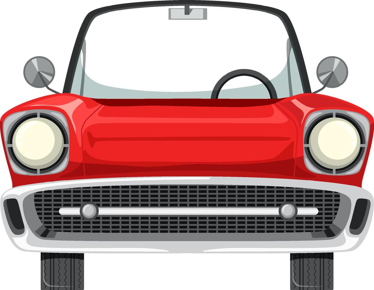 voiture rouge classique en style cartoon vecteur