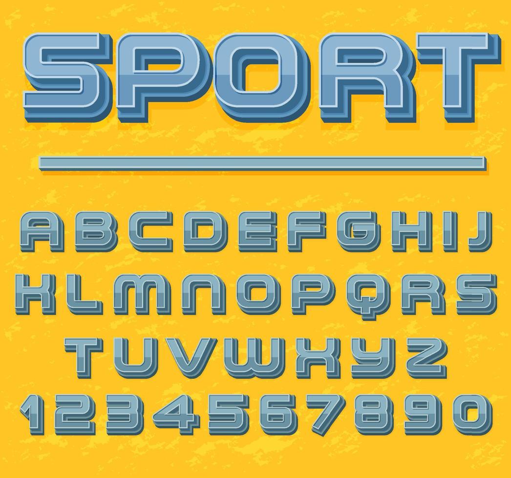 un ensemble de polices de sport alphabet anglais vecteur