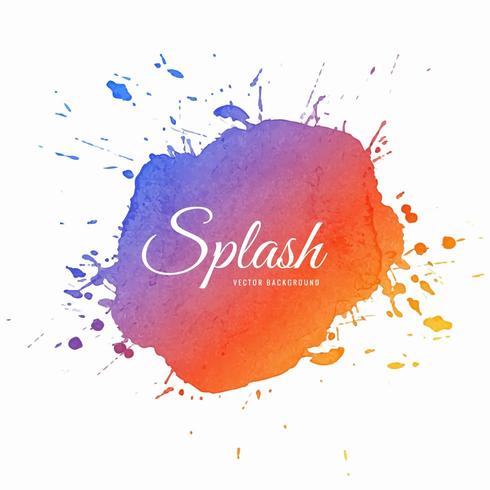 Splash aquarelle douce multi couleur dessiné à la main vecteur