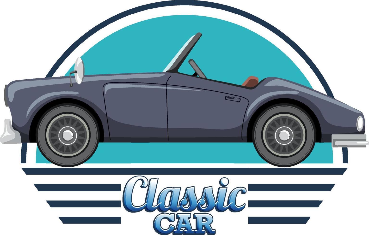 logo de voiture classique avec voiture classique sur fond blanc vecteur