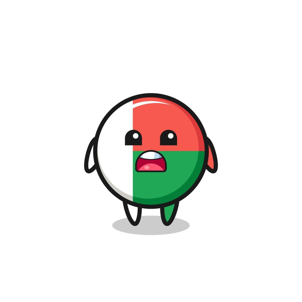 illustration du drapeau de madagascar avec expression d'excuse, disant que je suis désolé vecteur