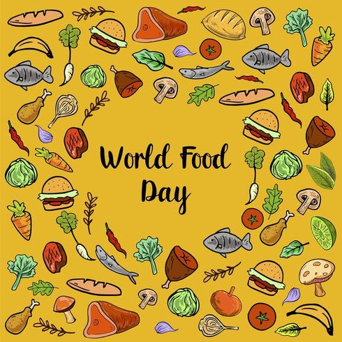 Journée mondiale de l&#39;alimentation avec des légumes colorés vecteur