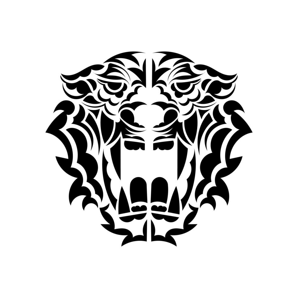 visage de tigre de style polynésien. isolé. illustration vectorielle. vecteur