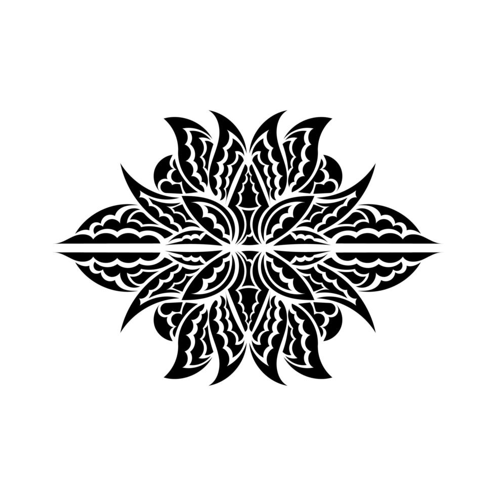 ornement de lotus de tatouage ethnique. lotus indien à motifs. isolé. illustration vectorielle. vecteur