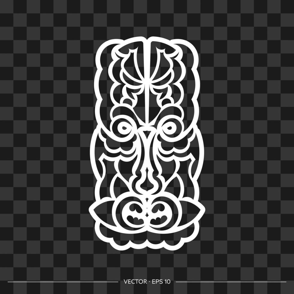 masque Tiki. échantillon de maori ou de polynésie. convient aux t-shirts, étuis de téléphone et tatouages. vecteur