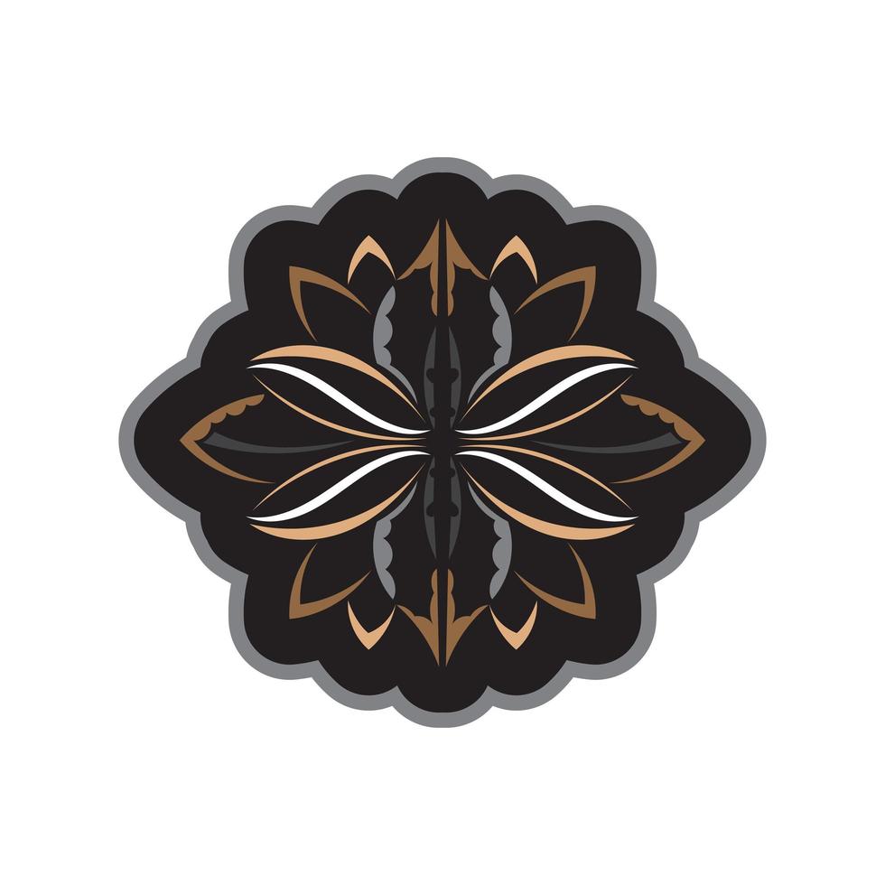 motif de lotus dans un style simple. symbole du yoga. impression couleur. isolé. vecteur