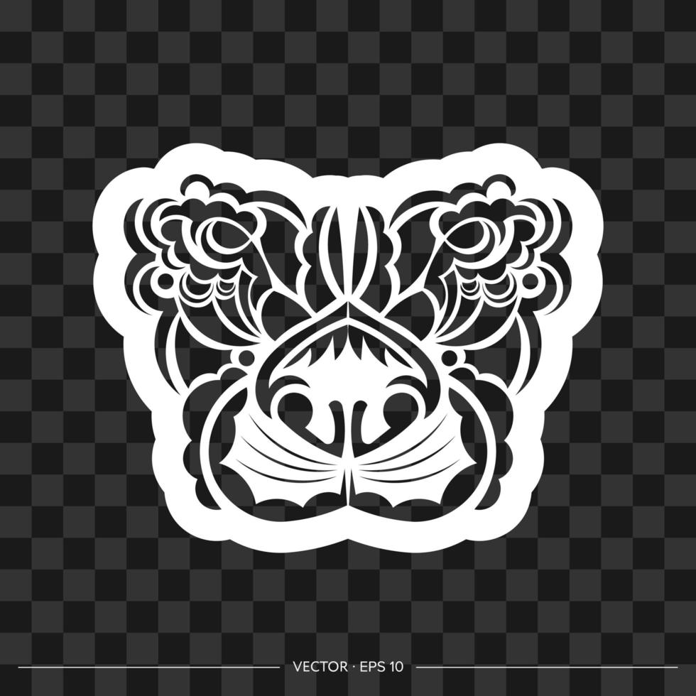 impression de lion. visage de lion dans le style maori. bon pour les textiles et les imprimés. illustration vectorielle. vecteur