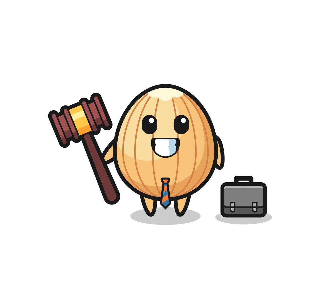 illustration de la mascotte d'amande en tant qu'avocat vecteur