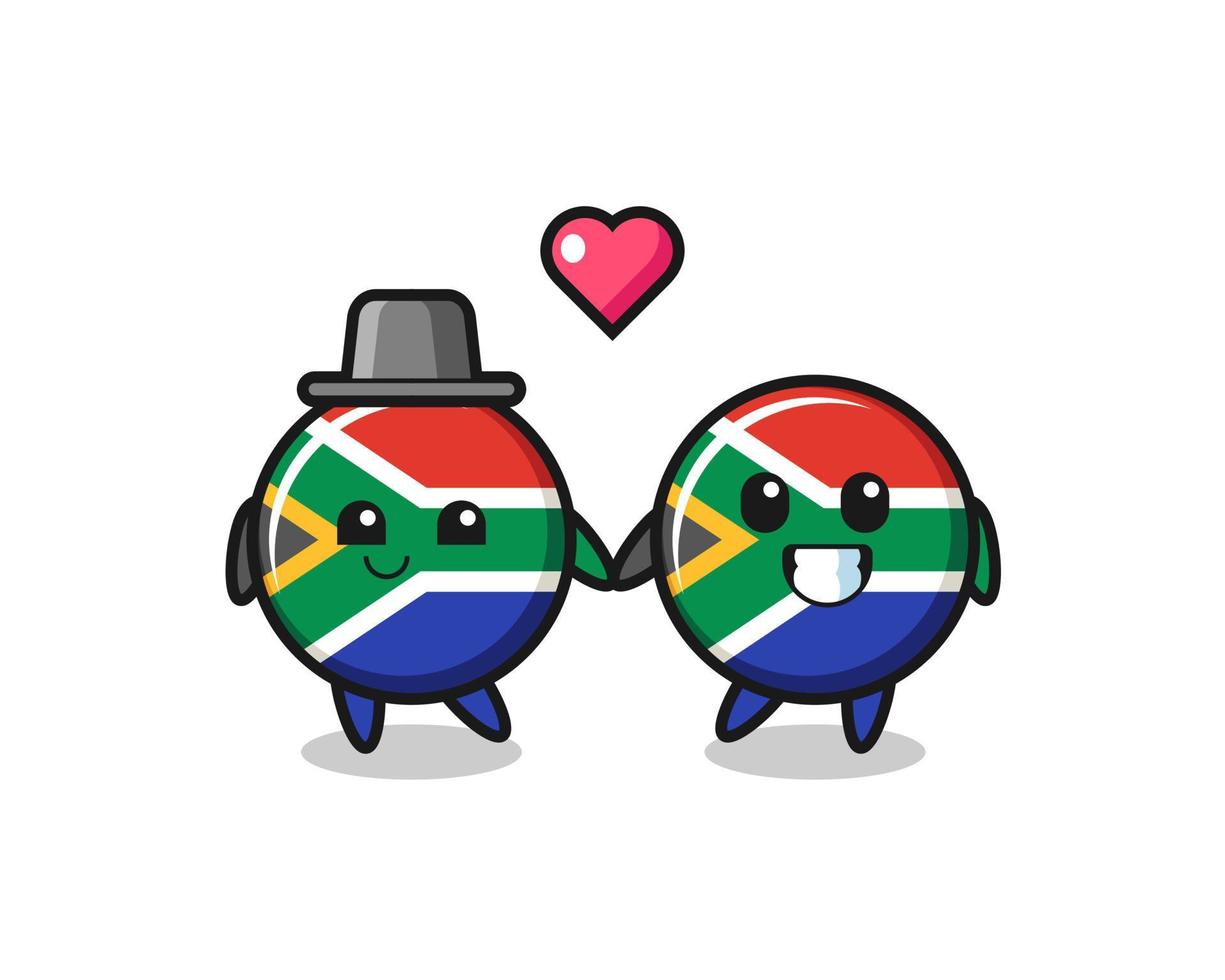 couple de personnages de dessins animés d'afrique du sud avec un geste amoureux vecteur