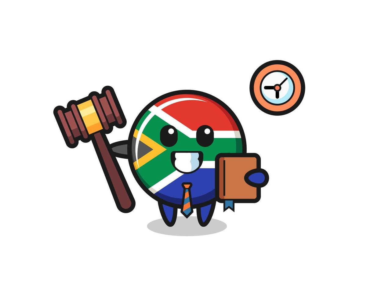 caricature de mascotte d'afrique du sud en tant que juge vecteur