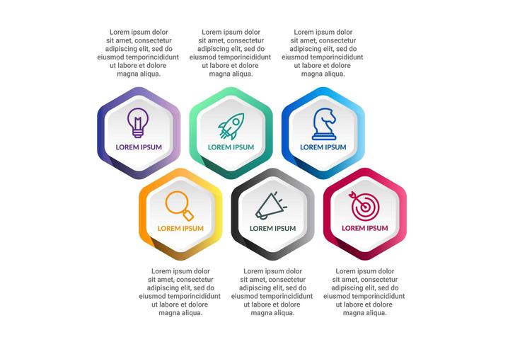 polygone infographie conception de vecteur avec des options d&#39;icônes ou des étapes