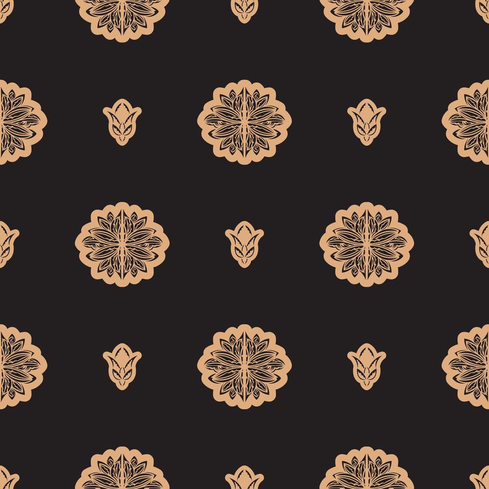 motif sans couture de couleur unie foncée avec des lotus dans un style simple. bon pour les vêtements et les textiles. illustration vectorielle. vecteur